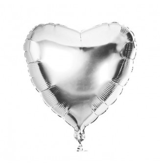 Воздушный шар без рисунка (9''/23 см) Мини-сердце, Серебро